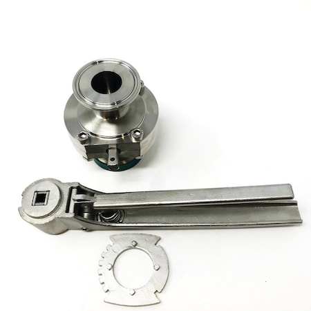 Alfa Laval Sanitary Butterfly Valve 1" Tri Clamp EPDM 316L SS Multi-Pos Handle LKB51A-1-E-316L-MP